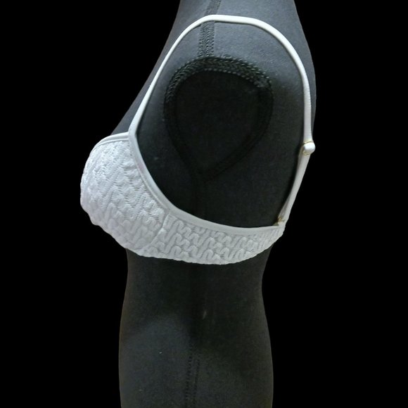 Victoria's Secret Crochet Padded Push Up White Bikini Top Size 34C - Picture 3 of 13